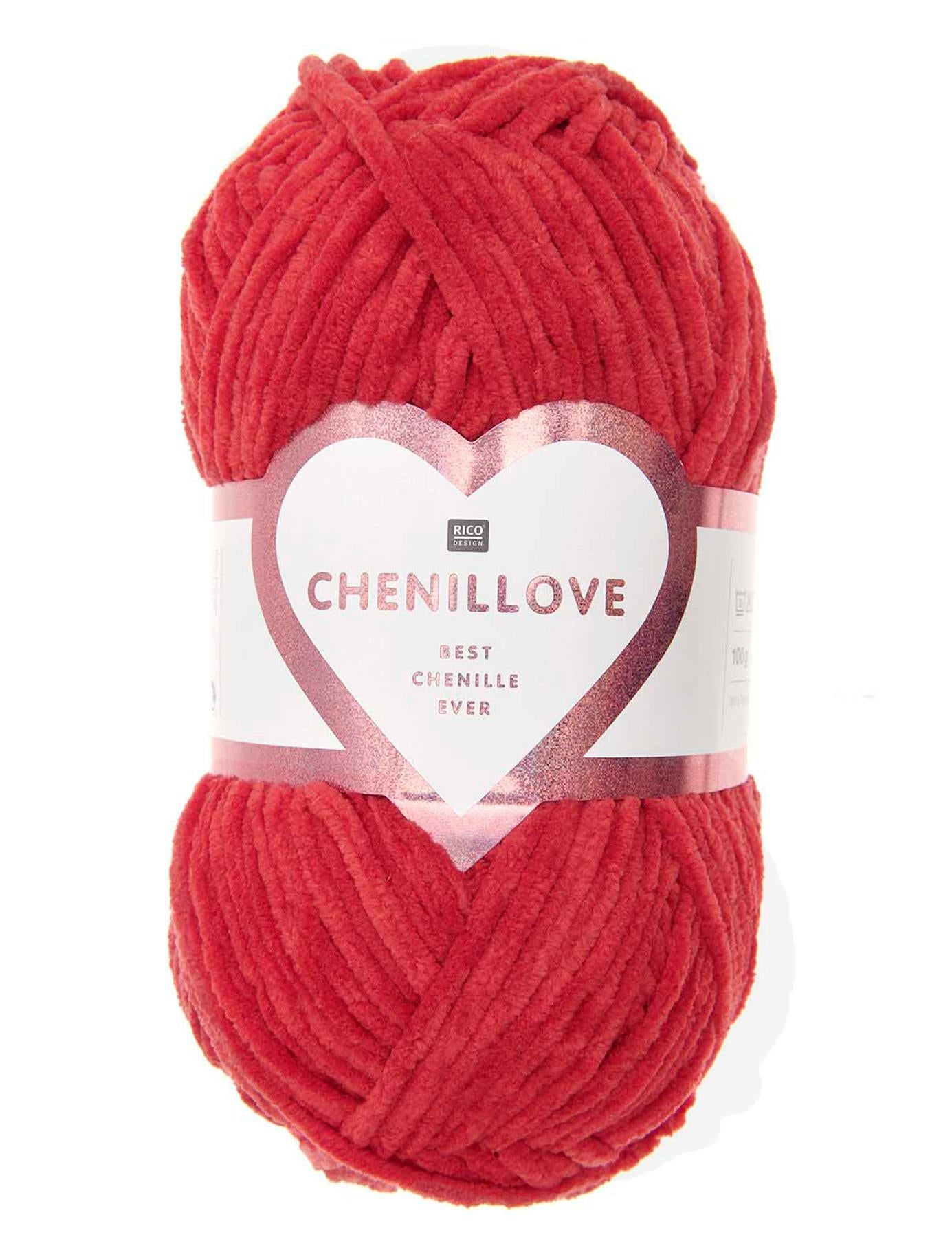 RICO Chenillove Red (006) chenille yarn 100g