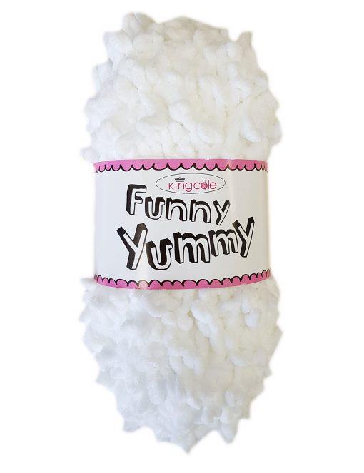 King Cole Funny Yummy White (4140) chenille yarn - 100g