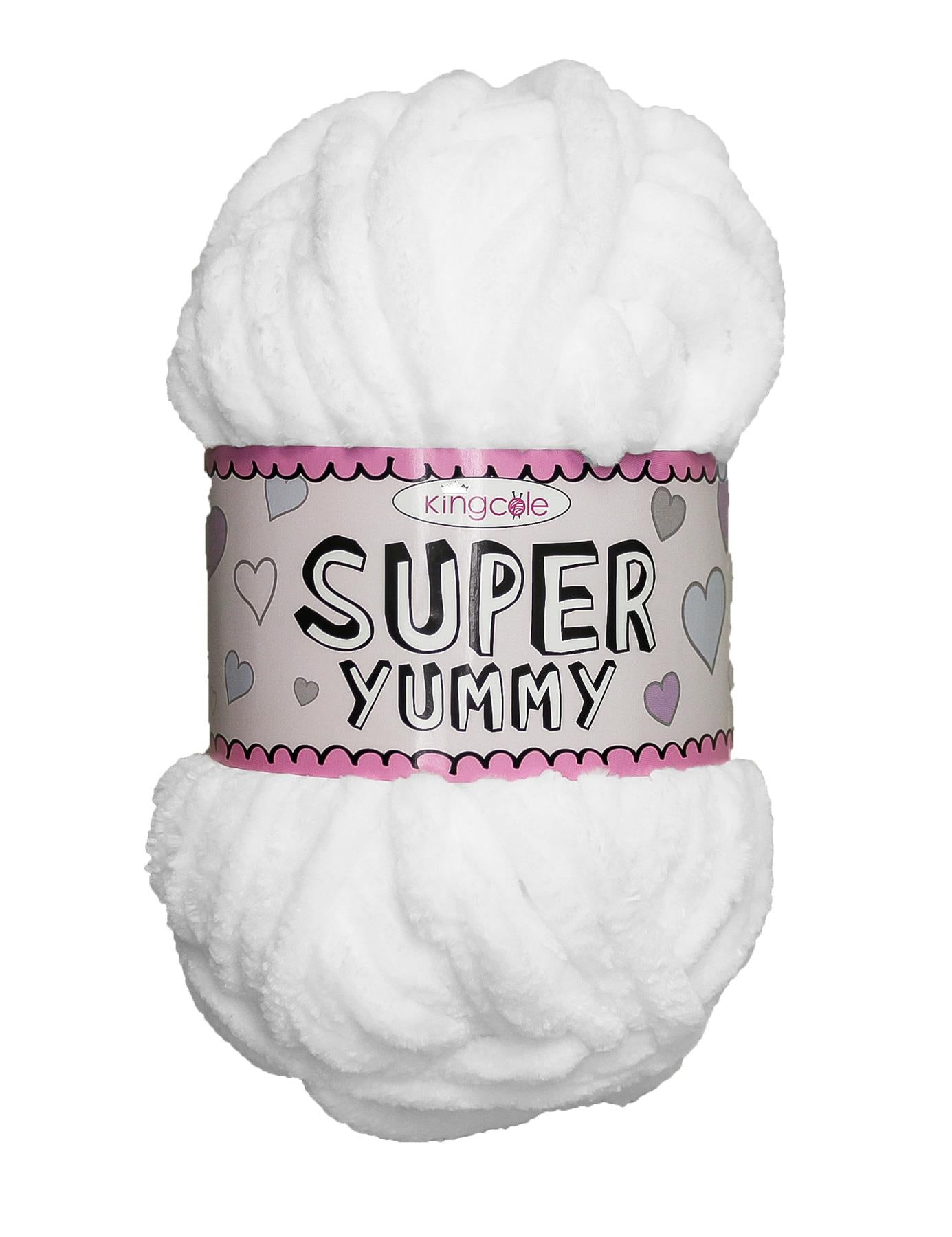 King Cole Super Yummy Ice White (4874) chenille yarn - 100g