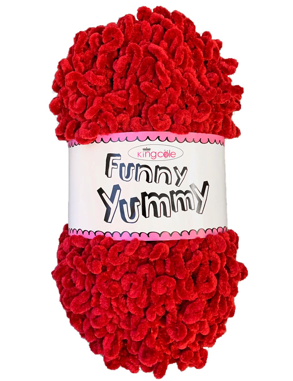 King Cole Funny Yummy Red (4148) chenille yarn - 100g