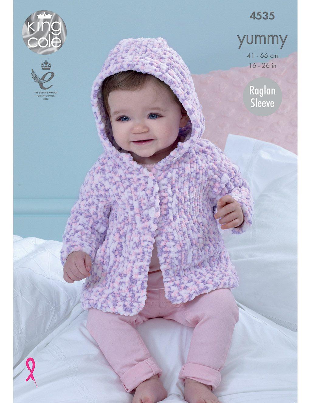 King Cole Yummy knitting pattern (4535) babies jackets