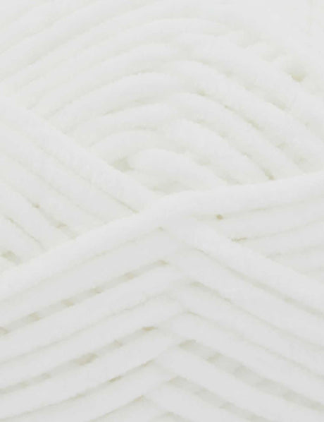 King Cole Yummy White (2209) chenille yarn - 100g