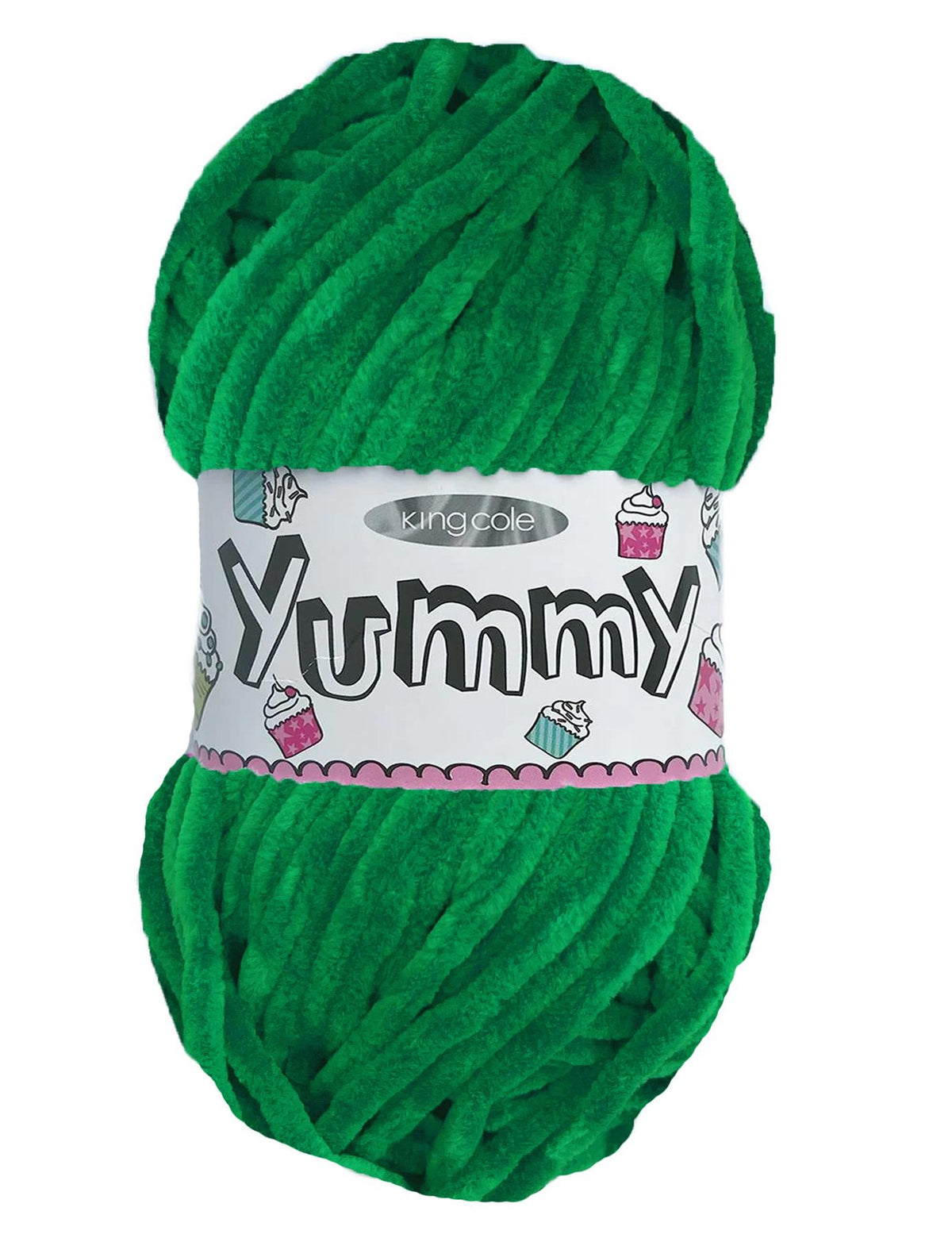 King Cole Yummy Green (4750) chenille yarn - 100g