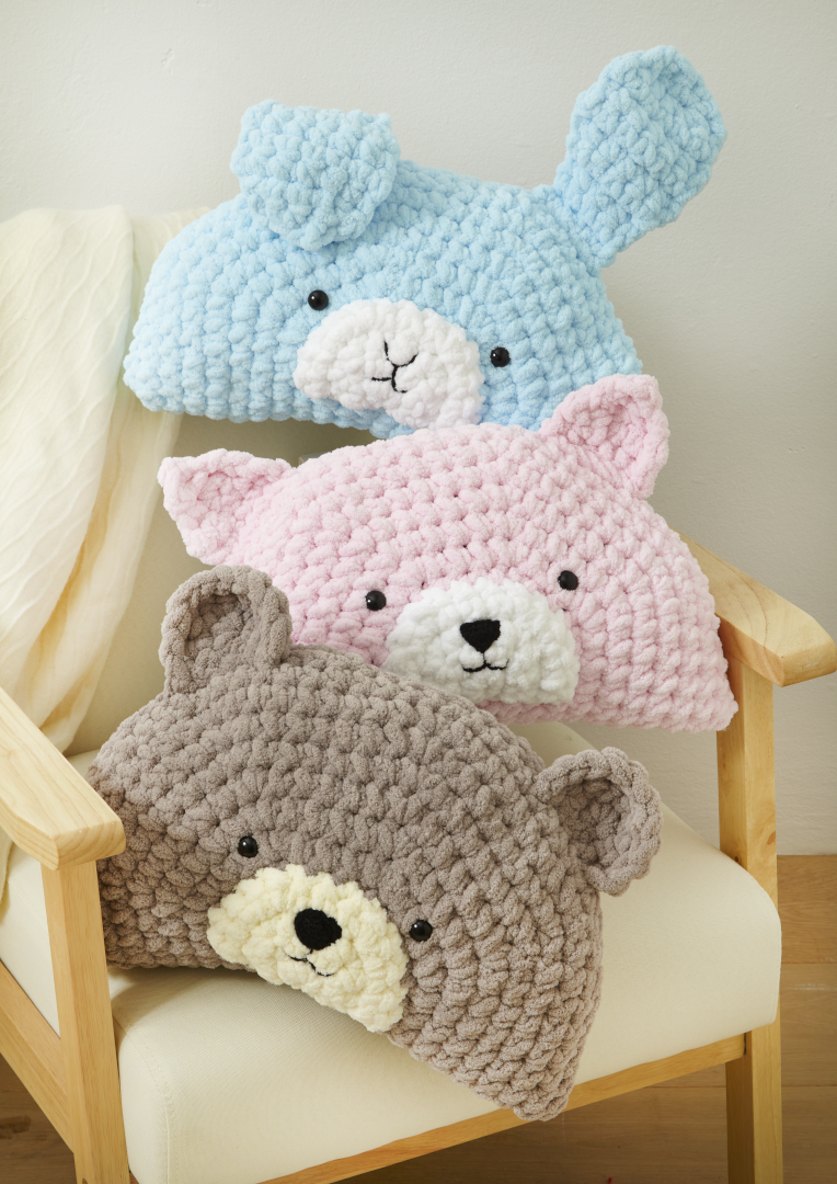 King Cole Jumbo Toastie Animal Pillows Crochet Pattern 9218