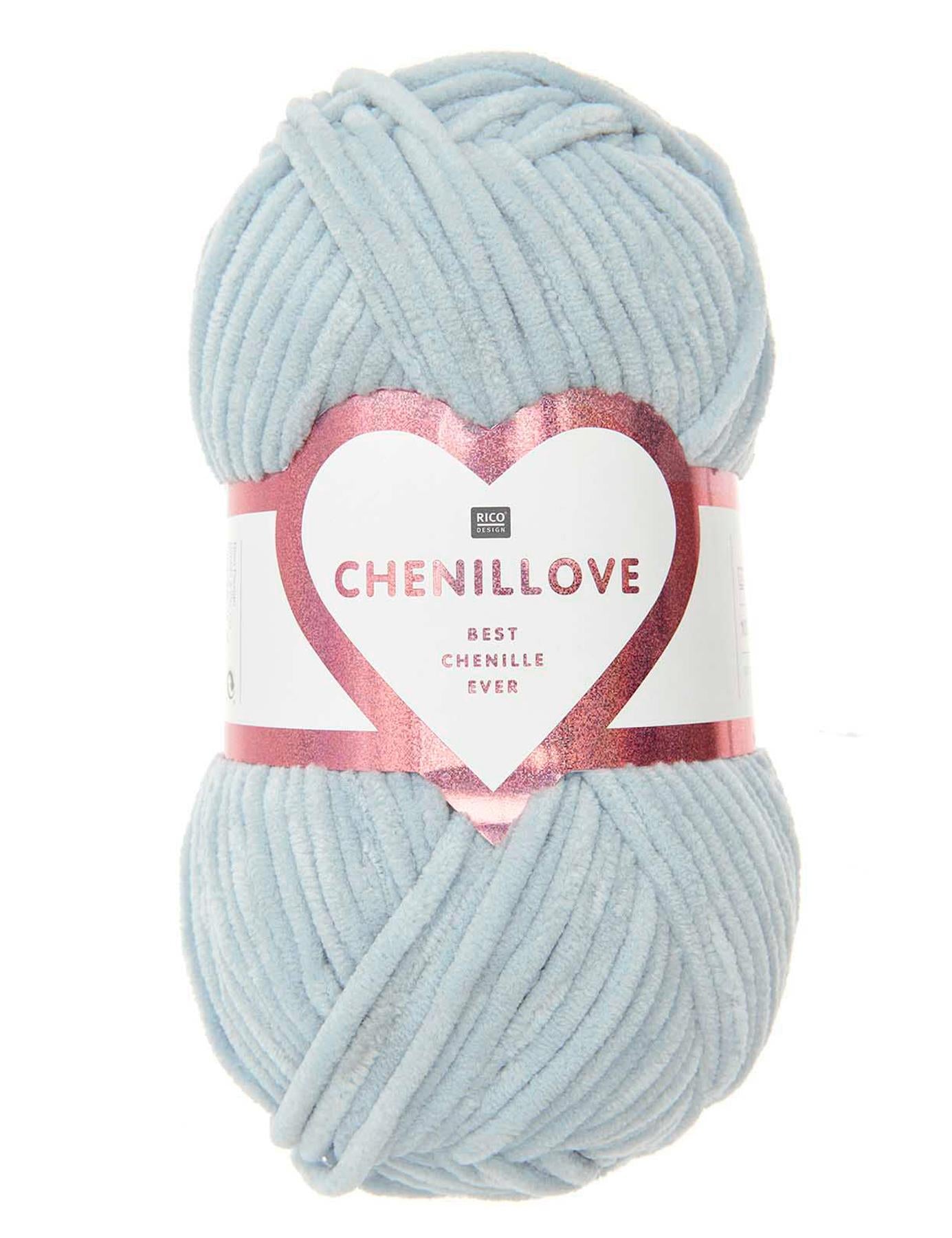 RICO Chenillove Light Blue (010) chenille yarn - 100g