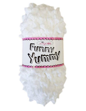 King Cole Funny Yummy White (4140) chenille yarn - 100g