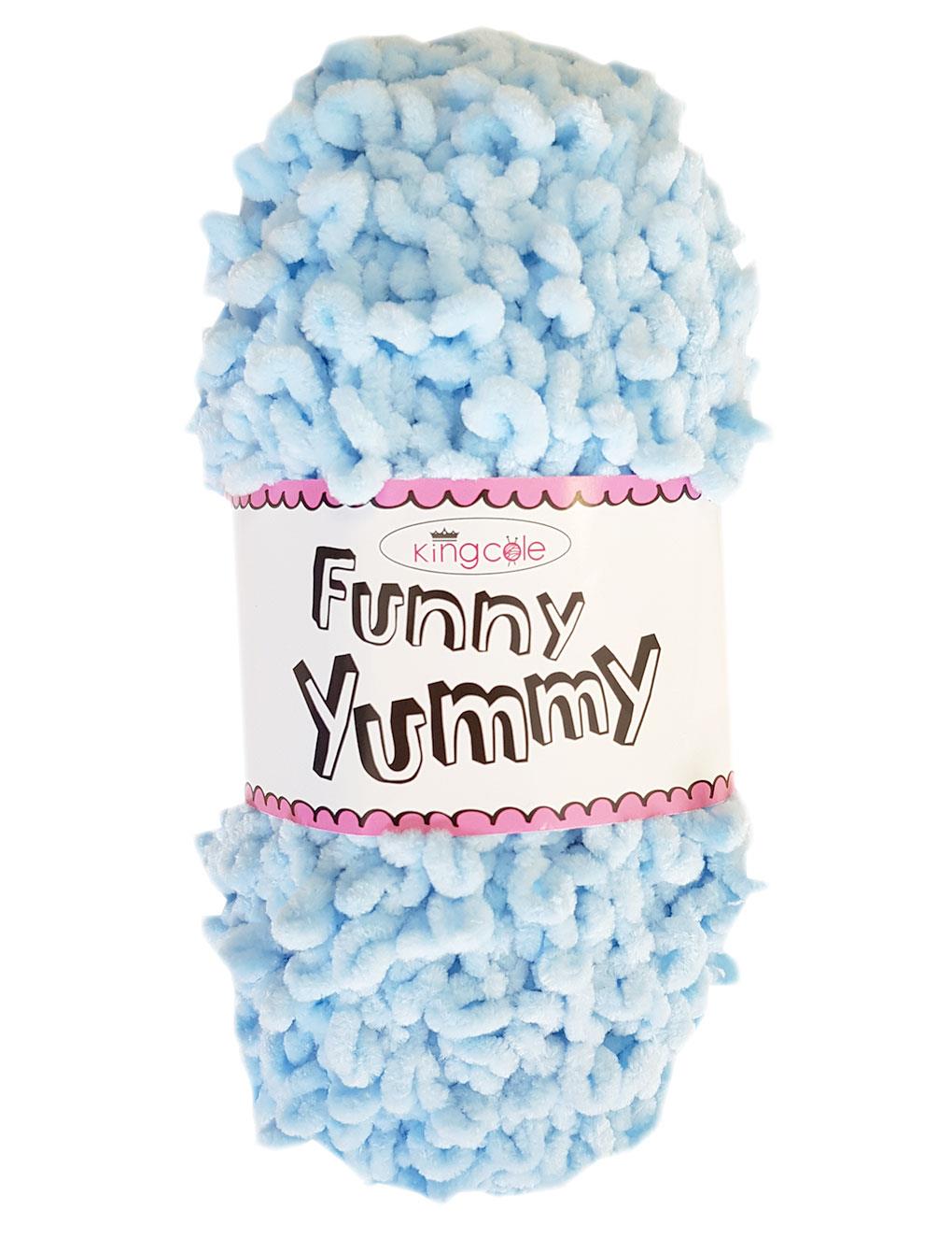King Cole Funny Yummy Blue (4143) chenille yarn - 100g