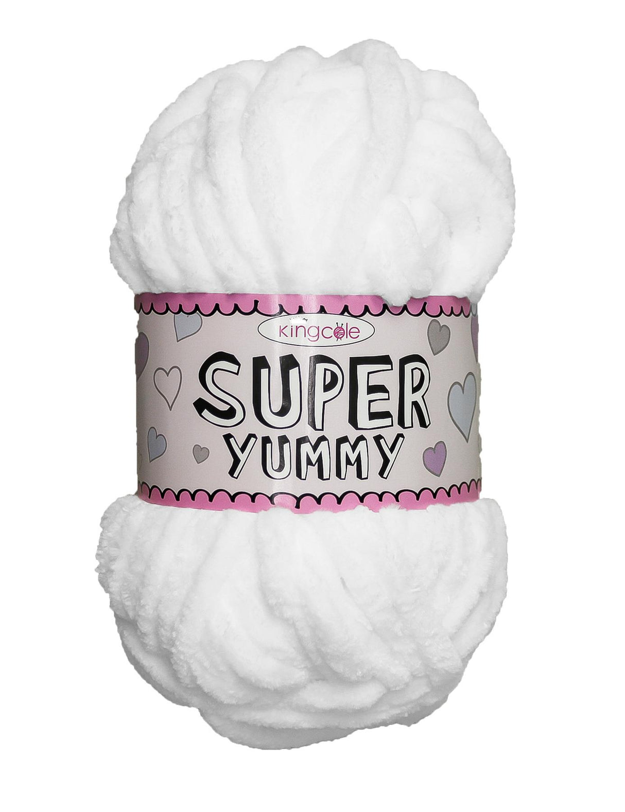 King Cole Super Yummy Ice White (4874) chenille yarn - 100g