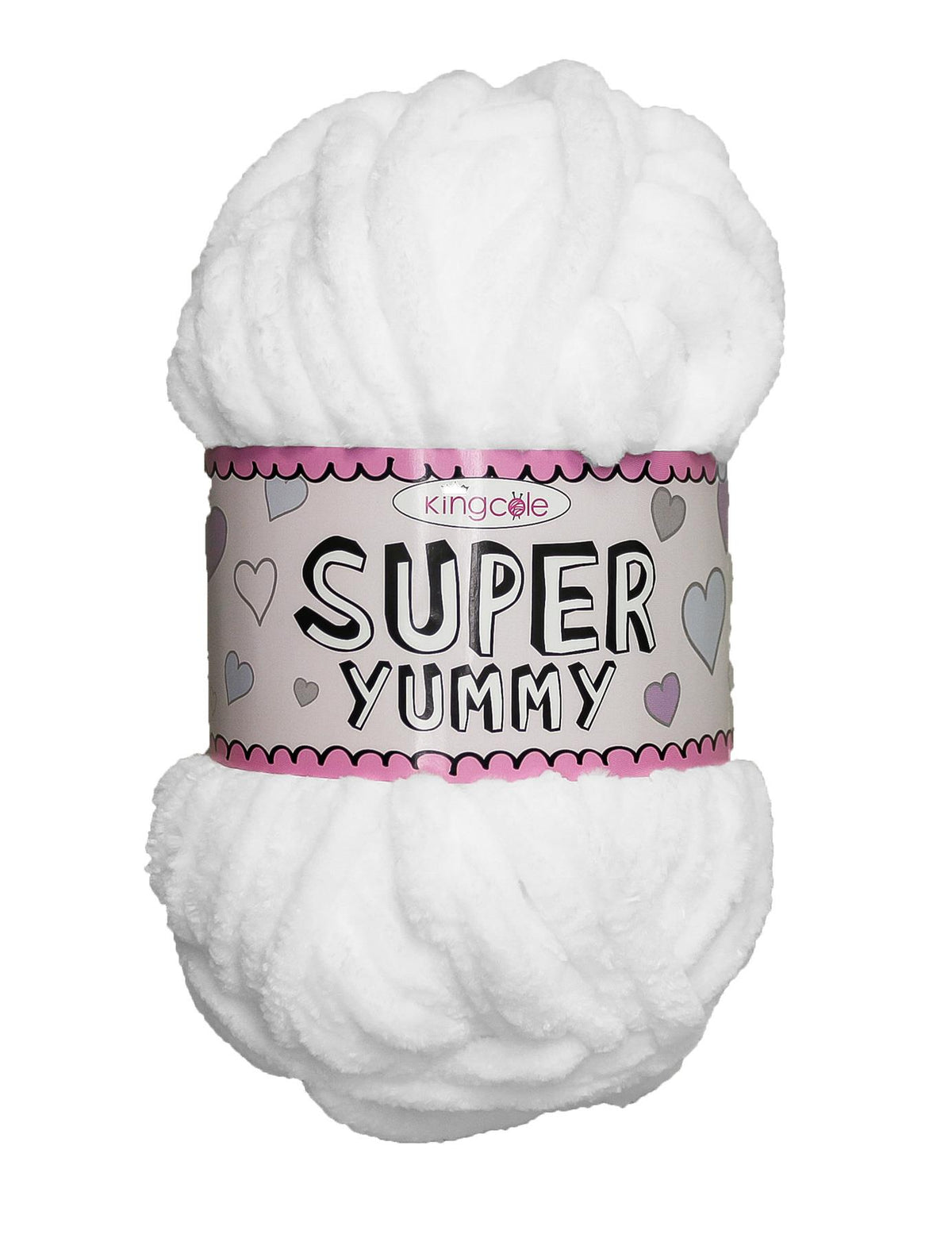 King Cole Super Yummy Ice White (4874) chenille yarn - 100g