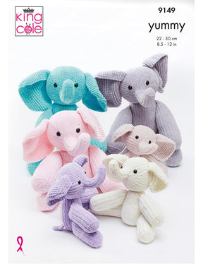 King Cole Yummy knitting pattern (9149) elephant