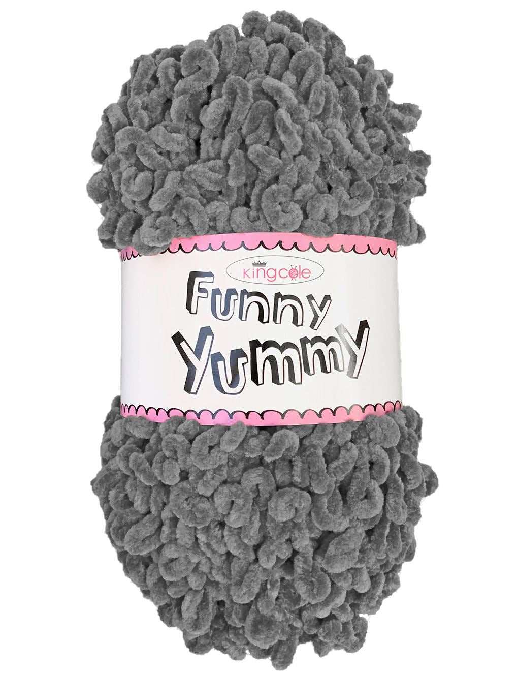 King Cole Funny Yummy Grey (4151) chenille yarn - 100g