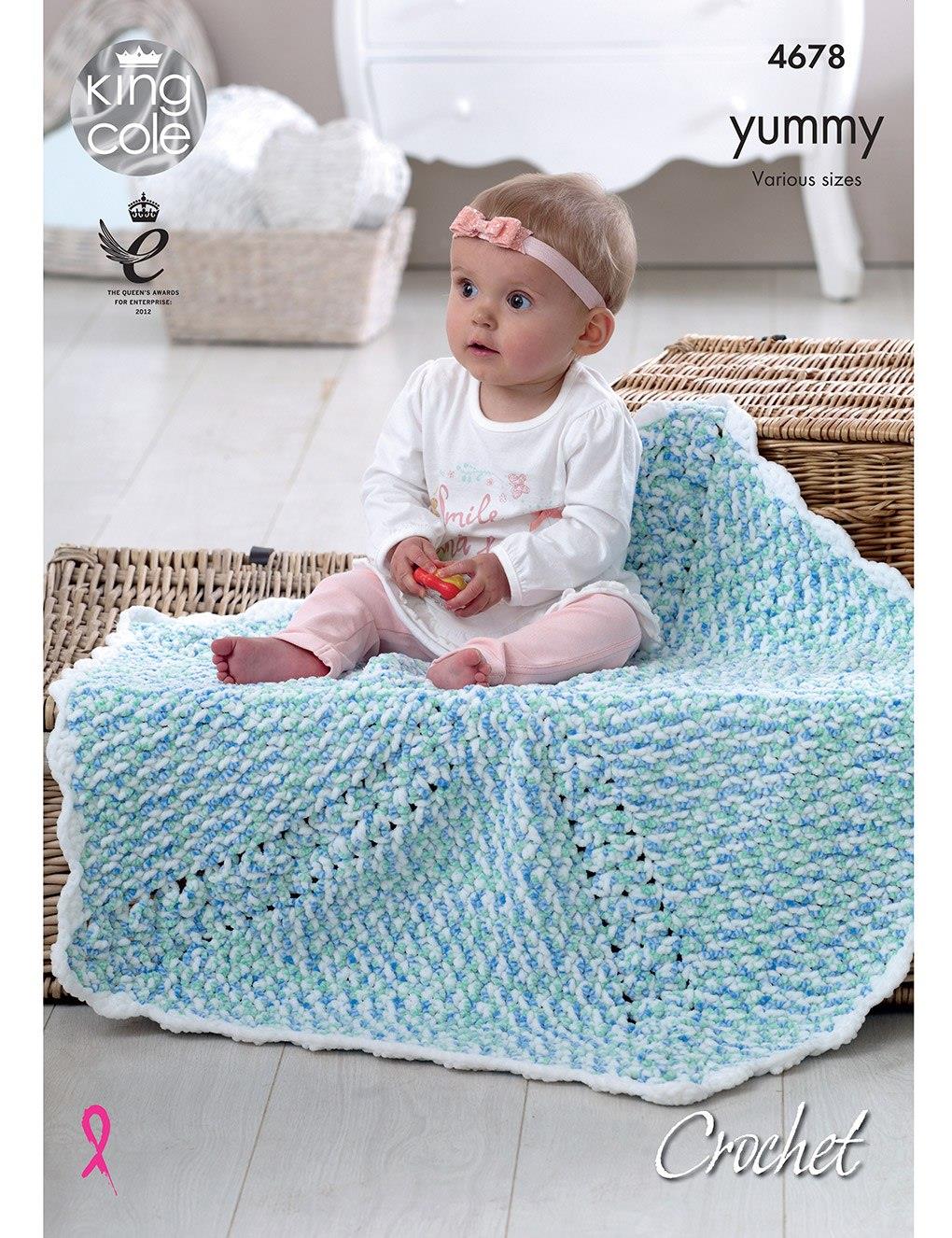 King Cole Yummy knitting pattern (4678) crochet blankets