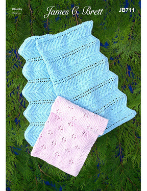 James C Brett Flutterby knitting pattern (JB711) blankets