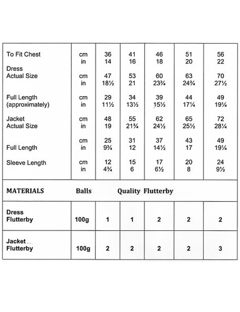 James C Brett Flutterby knitting pattern (JB650) dress and jacket