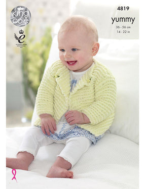 King Cole Yummy knitting pattern (4819) cardigans and blanket