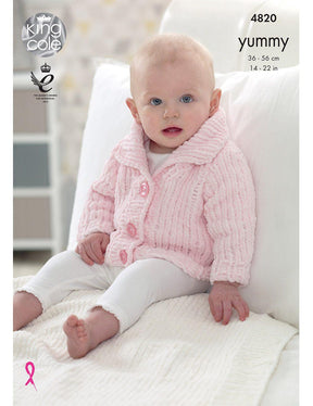 King Cole Yummy knitting pattern (4820) jacket and blanket