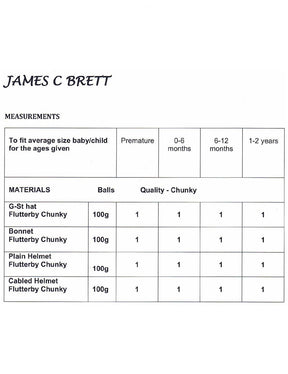 James C Brett Flutterby knitting pattern (JB709) hats