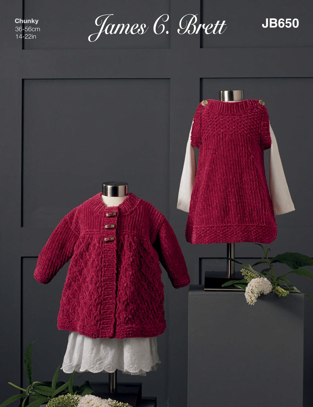 James C Brett Flutterby knitting pattern (JB650) dress and jacket