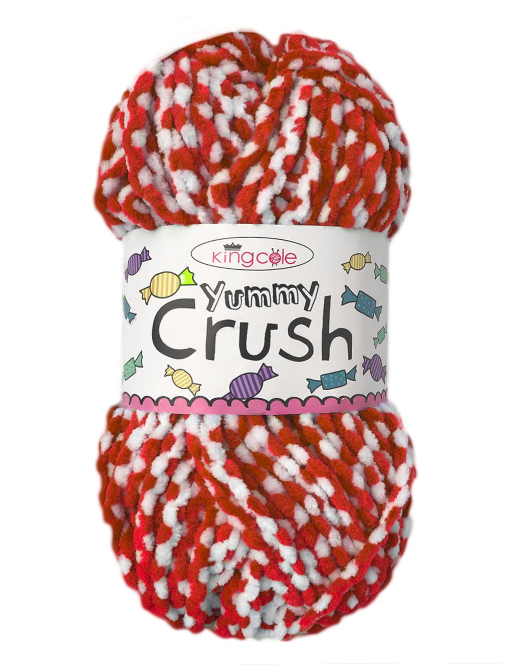 King Cole Yummy Crush Candy Cane (4590) chenille yarn - 100g