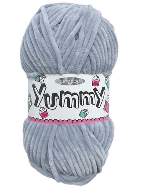 King Cole Yummy Silver (2219) chenille yarn - 100g