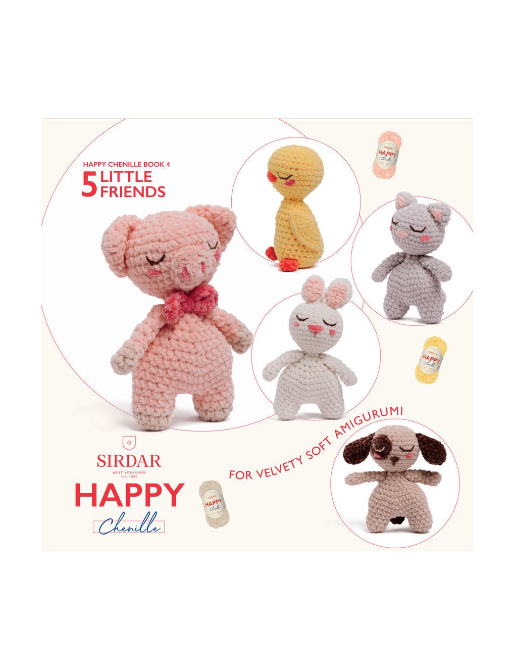 Sirdar Happy Chenille - 5 Little Friends - Amigurumi Pattern Book