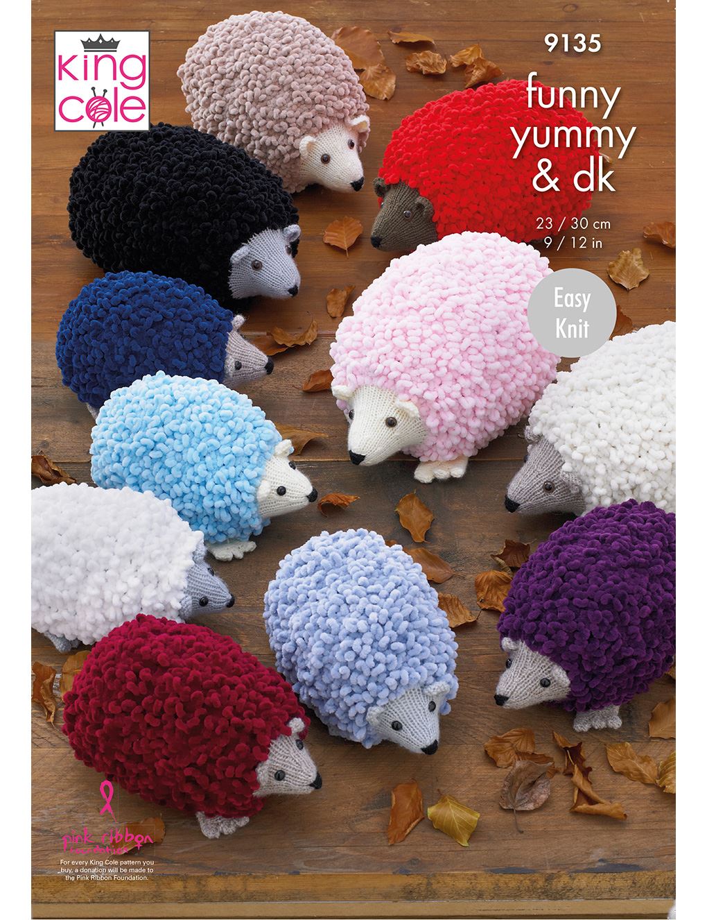 King Cole Funny Yummy knitting pattern (9135) hedgehogs
