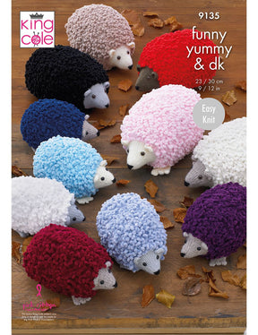 King Cole Funny Yummy knitting pattern (9135) hedgehogs