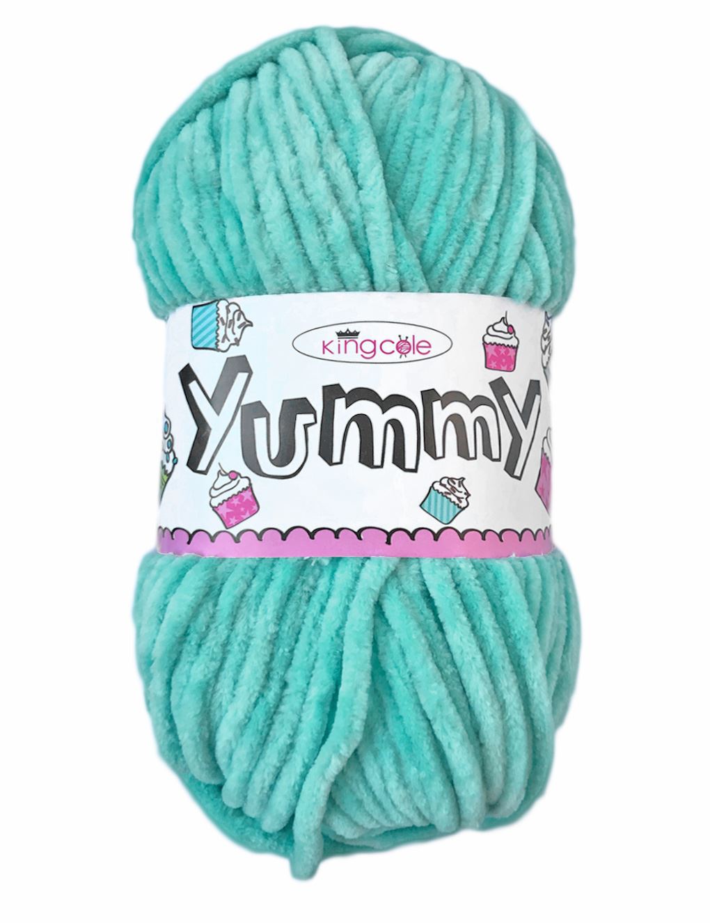 King Cole Yummy Turquoise (3476) chenille yarn - 100g
