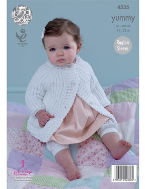 King Cole Yummy knitting pattern (4535) babies jackets