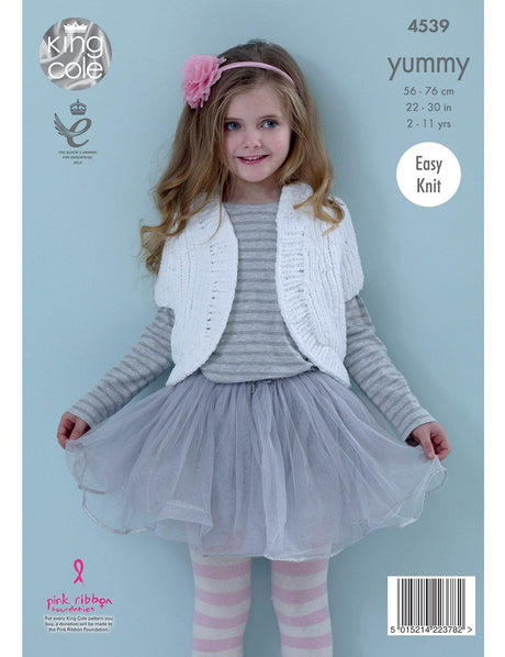 King Cole Yummy knitting pattern (4539) boleros