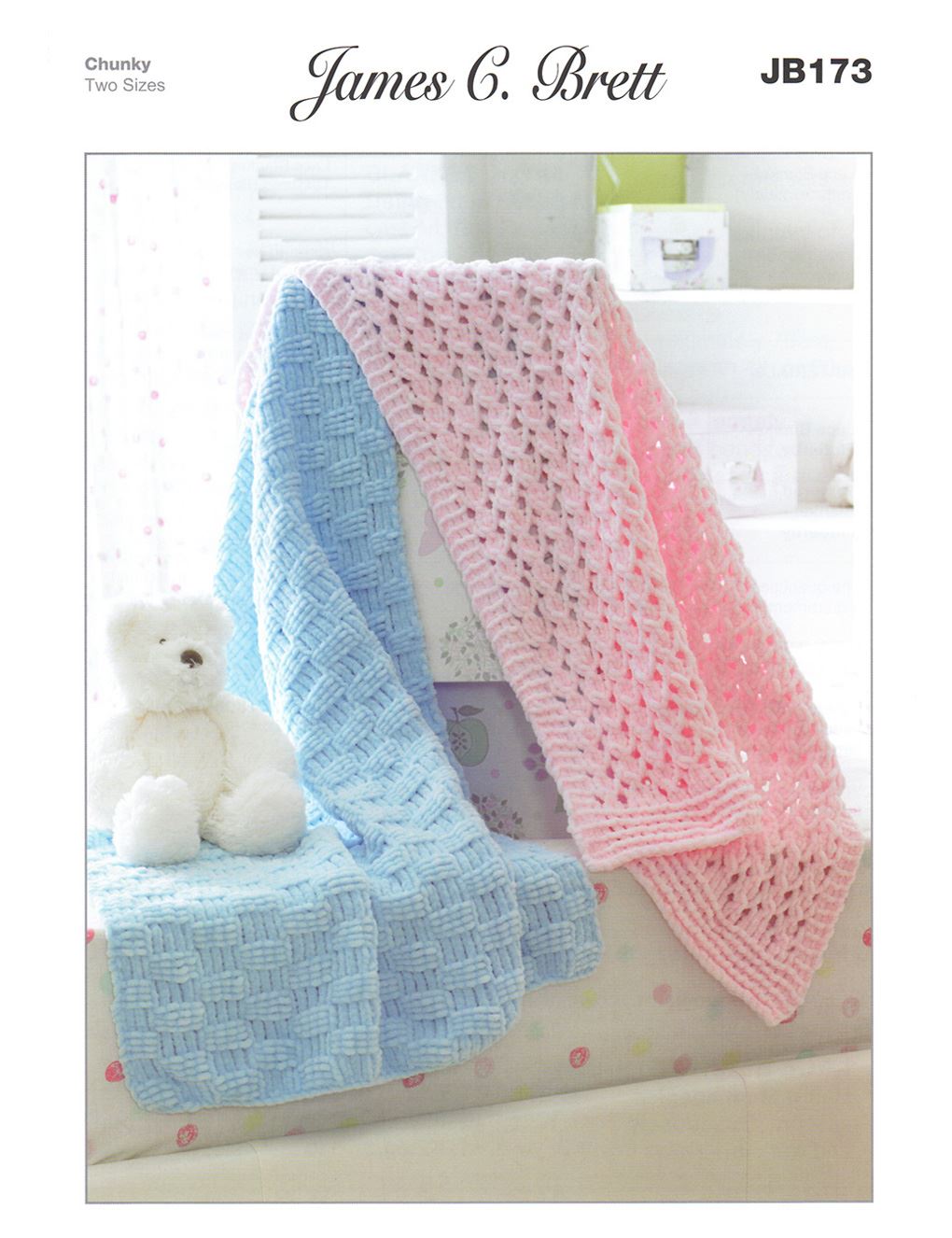 James C Brett Flutterby knitting pattern (JB173) blankets