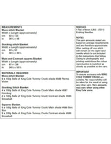 King Cole Yummy Crush knitting pattern (5604) blankets