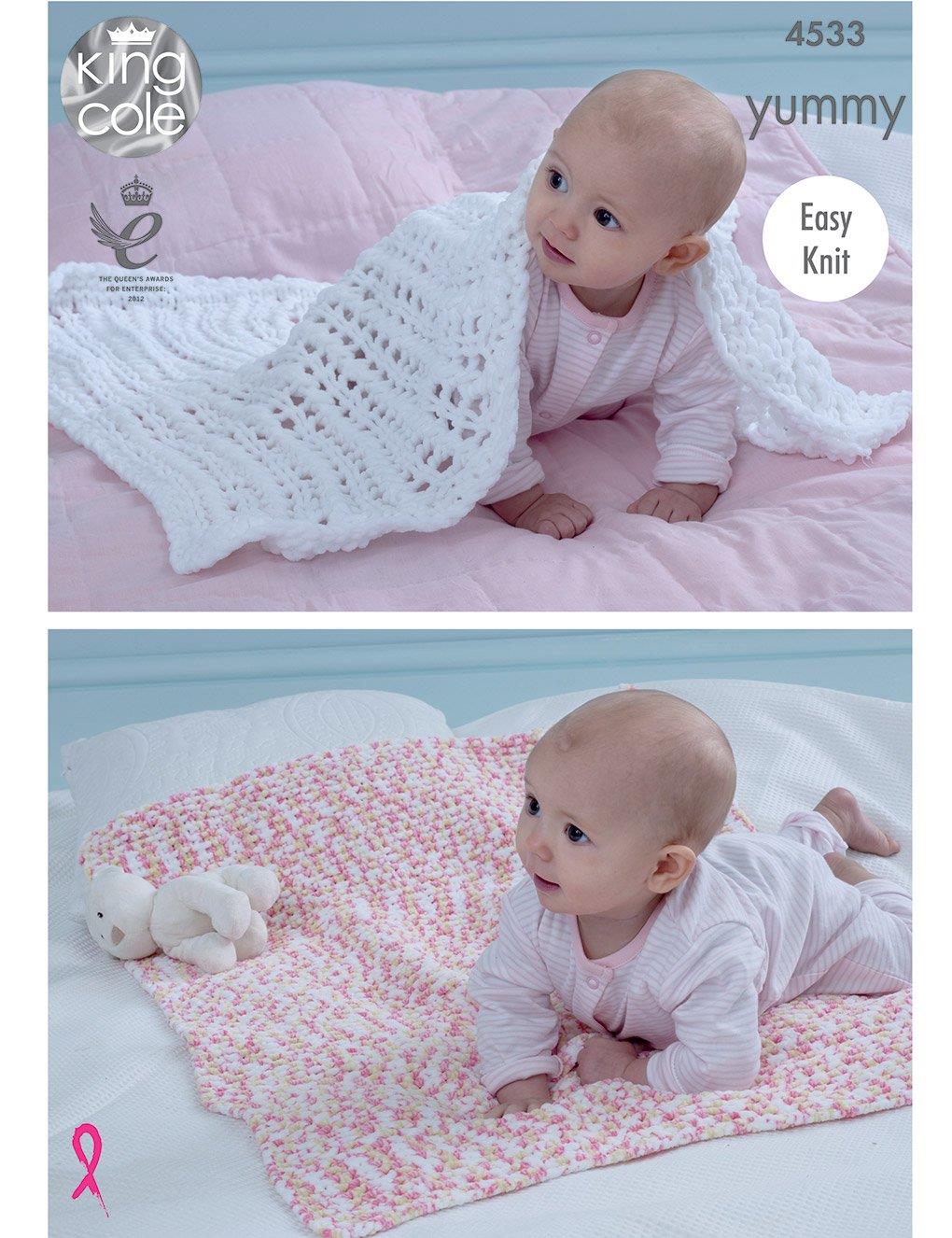 King Cole Yummy knitting pattern (4533) blankets