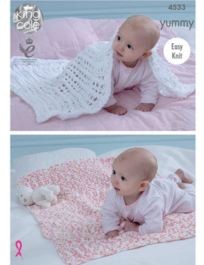 King Cole Yummy knitting pattern (4533) blankets