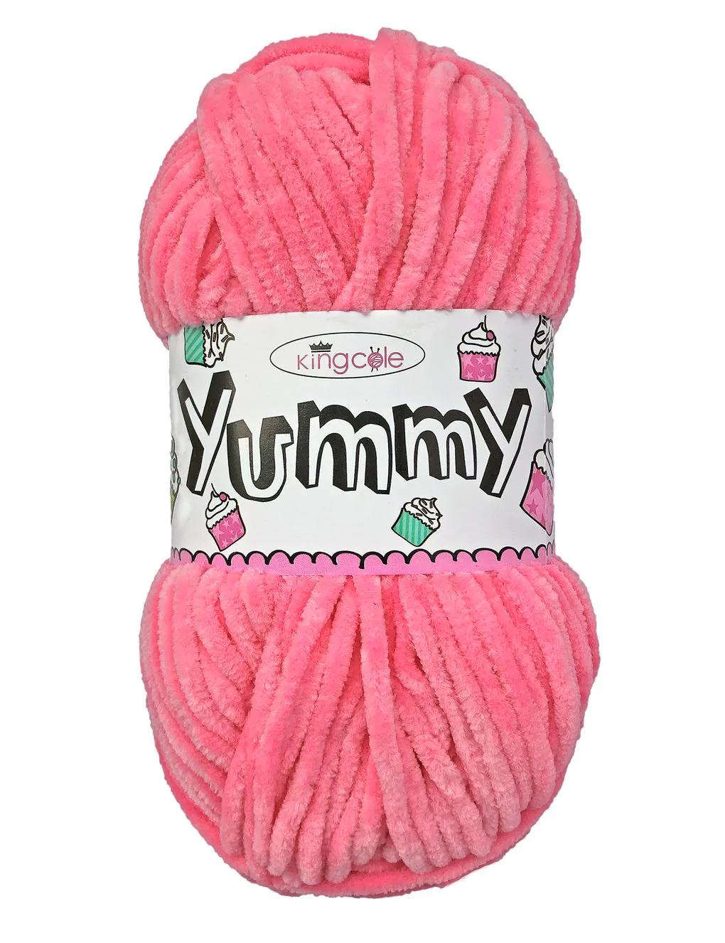 King Cole Yummy Disco Pink (4740) chenille yarn - 100g
