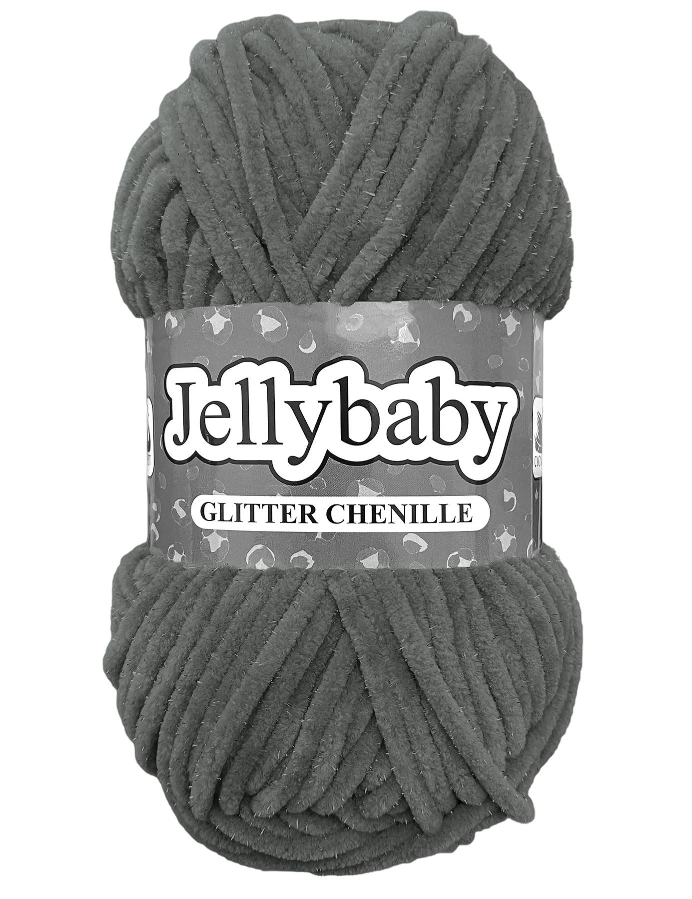 Cygnet Jellybaby Glitter Chenille Metal Grey (017) -100g