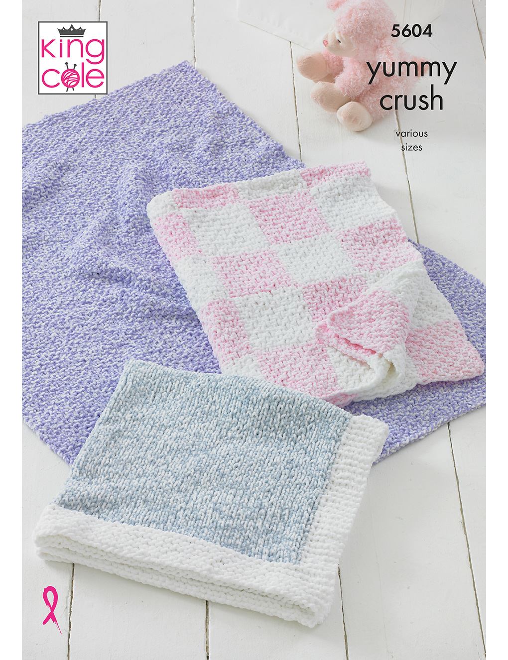 King Cole Yummy Crush knitting pattern (5604) blankets