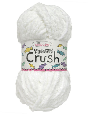 King Cole Yummy Crush White (4585) chenille yarn - 100g