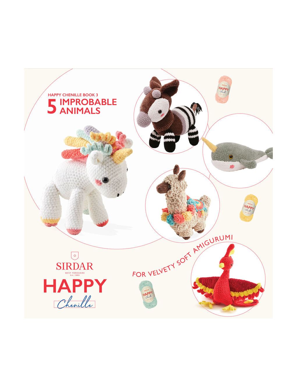 Sirdar Happy Chenille - 5 Improbable Animals - Amigurumi Pattern Book