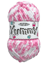 King Cole Yummy Raspberry Ripple (2213) chenille yarn - 100g