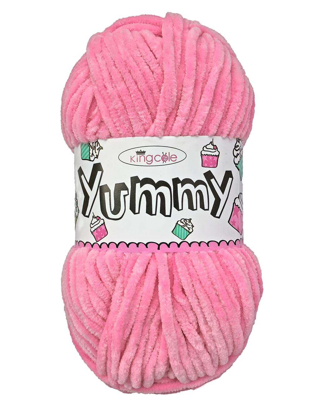 King Cole Yummy Sugar Pink (3463) chenille yarn - 100g