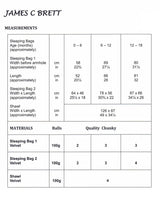 James C Brett Baby Velvet knitting pattern (JB693) sleeping bag and shawl