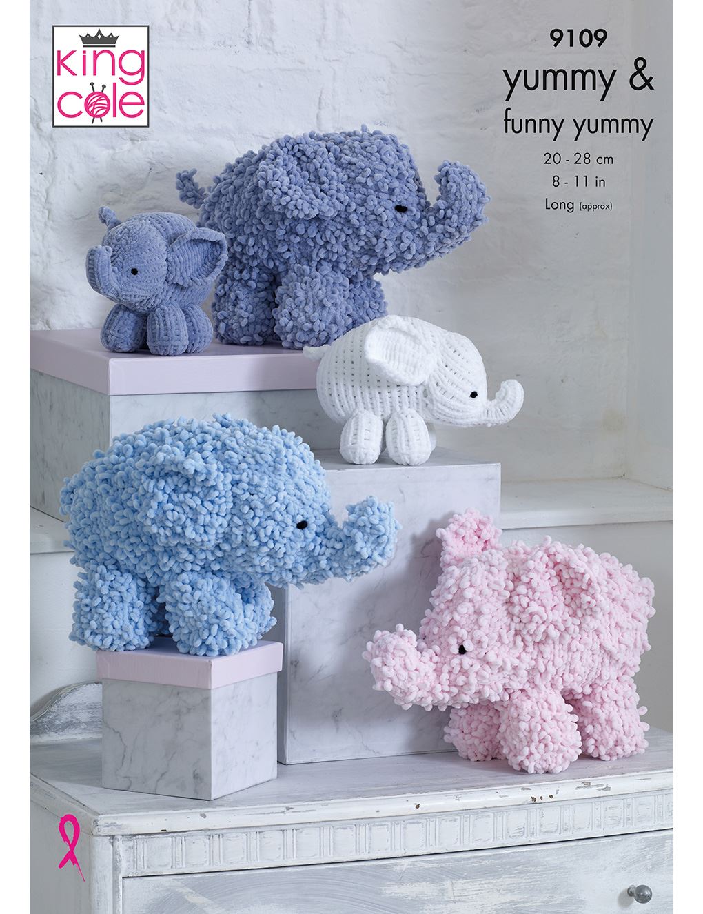 King Cole Funny Yummy & Yummy knitting pattern (9109) elephants