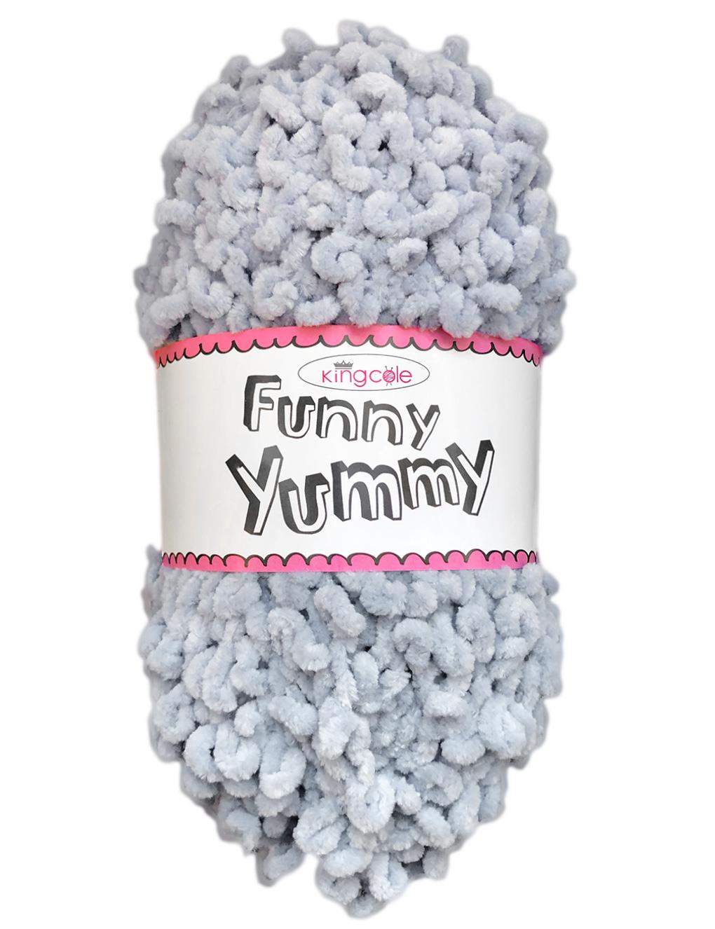 King Cole Funny Yummy Silver (4144) chenille yarn - 100g