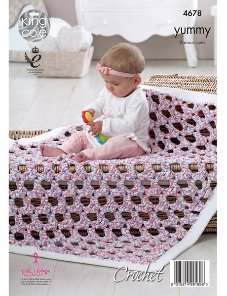 King Cole Yummy knitting pattern (4678) crochet blankets