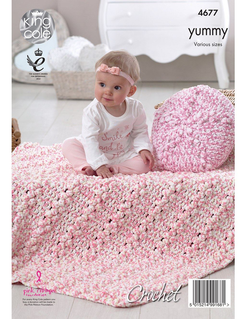 King Cole Yummy knitting pattern (4677) crochet cushions and blankets