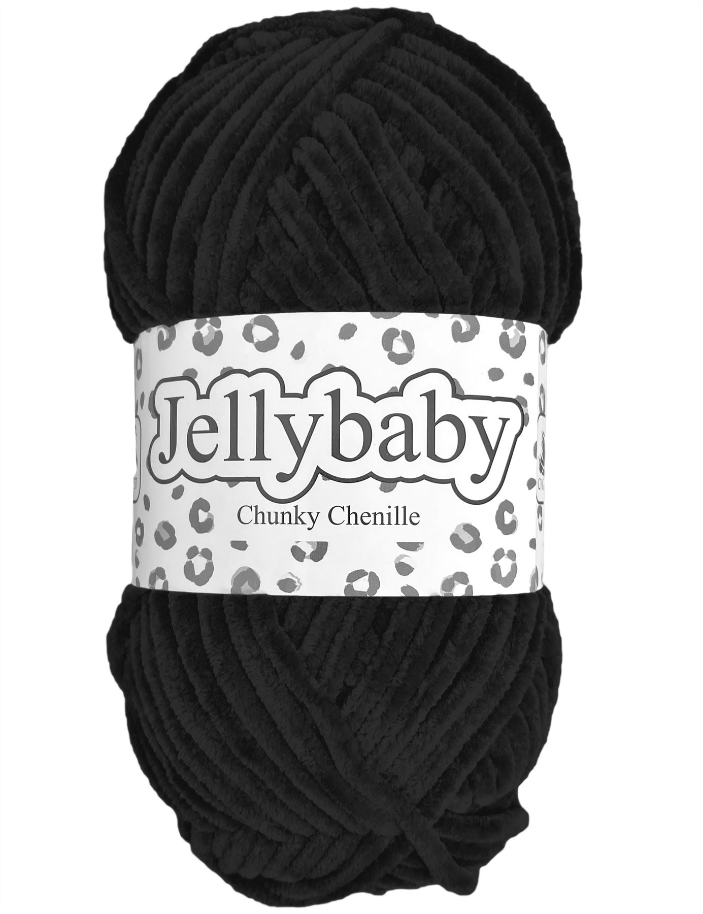 Cygnet Jellybaby Chenille Chunky Black (005) -100g